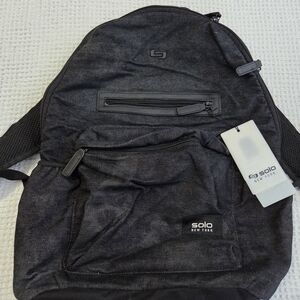 Solo Brand Black Denim Backpack New With Tags
